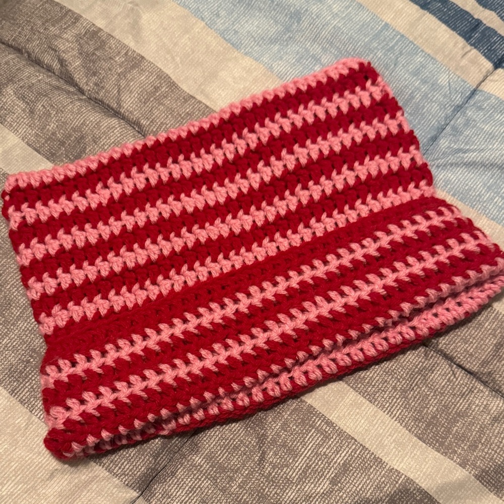 Handmade Red and Pink Crochet Hat